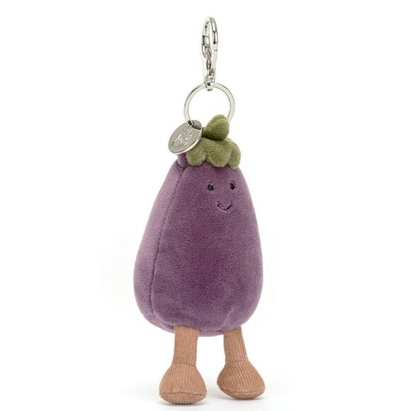 Jellycat Amuseables Vivacious EGGPLANT Bag Charm Keychain-Brand New & Authentic! - Picture 7 of 7